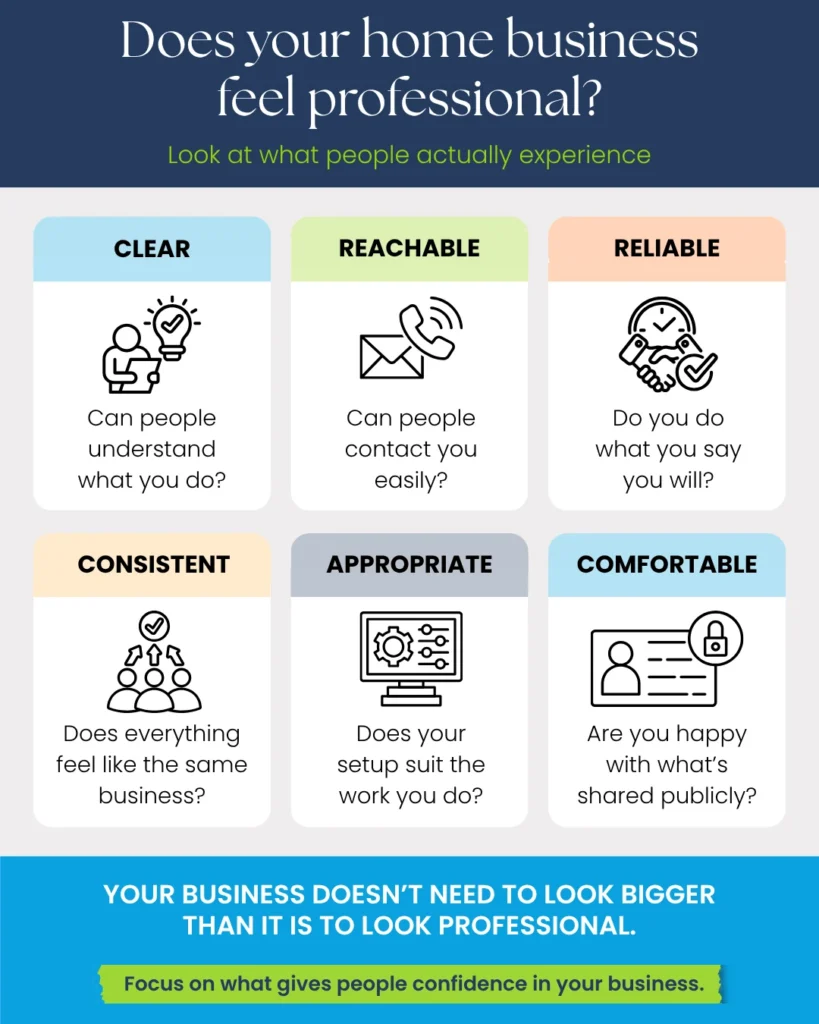how to make your home business look professional visual summary graphic
