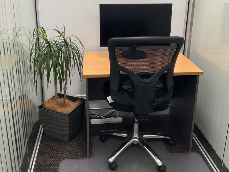 dedicated desk Norwest workspace with minimalist setup